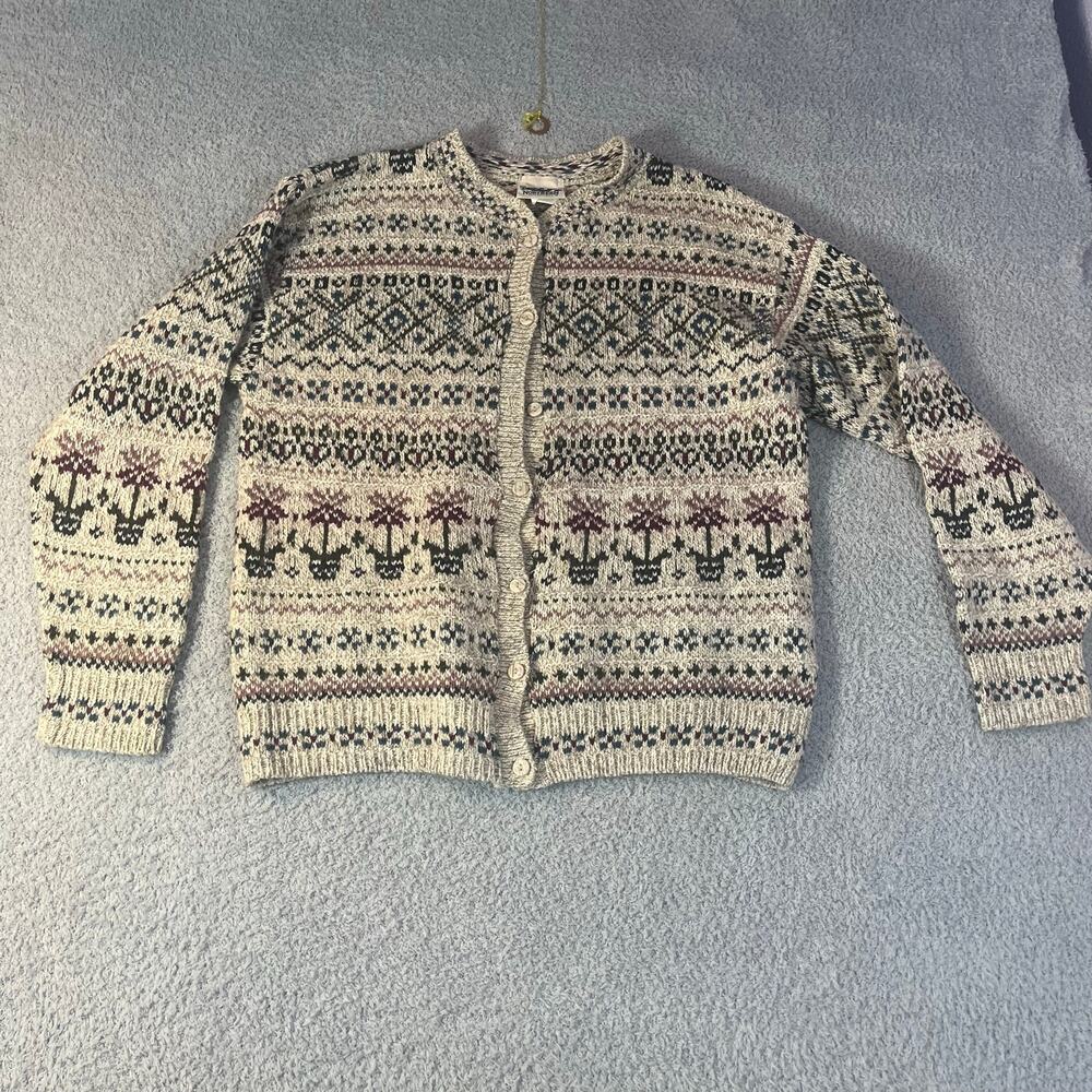 VTG Northern reflections cotton wool blend button front cardigan (XL/1X) women’s